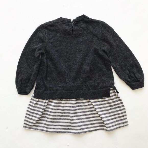 ZARA light knit/stripe mix dress EUC 18-24 months - Picture 5 of 5